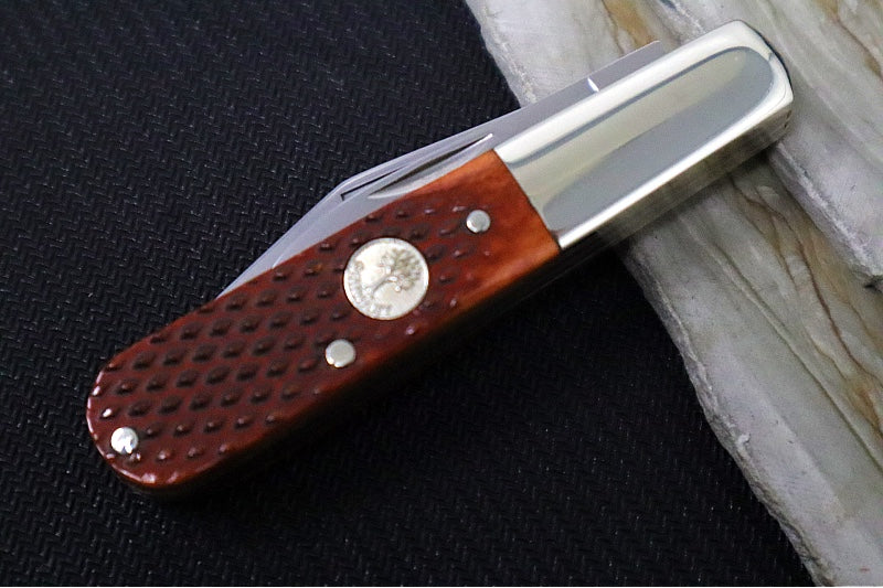 Boker Treebrand 2BLD Barlow - Barlow Brown Checkered Bone Handle / D2 Steel / Satin Finish 110892