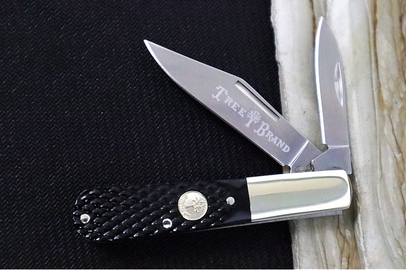 Boker Treebrand 2BLD Barlow - Barlow Black Checkered Bone Handle / D2 Steel / Satin Finish 110893 - Northwest Knives