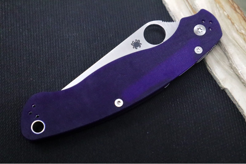 Spyderco Military 2 - CPM-S110V Steel / Satin Blade / Purple G-10 Handle C36GPDBL2