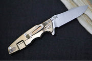 Rick Hinderer Knives Eklipse 3.5" - Spearpoint / Stonewashed Bronze Frame / OD Green G-10 / CPM-S45VN - Northwest Knives
