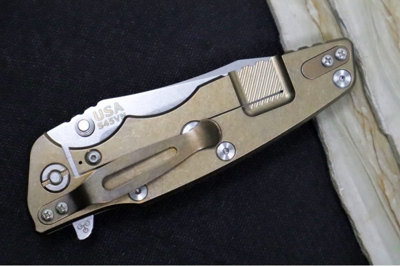 Rick Hinderer Knives Eklipse 3.5" - Spearpoint / Stonewashed Bronze Frame / Black G-10 / CPM-S45VN