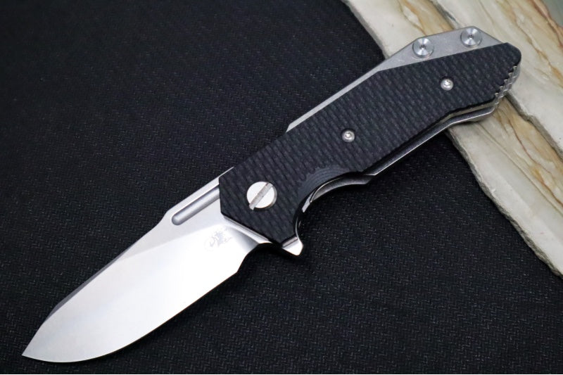 Rick Hinderer Knives Half Track - Slicer Blade / Stonewashed Frame / Black G-10 / CPM-Magancut Steel - Northwest Knives