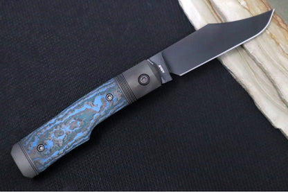 Jack Wolf Knives Sharpshooter Jack Slip Joint - Fat Carbon Arctic Storm Inlay / DLC Coated Titanium Bolsters / CPM-S90V Steel