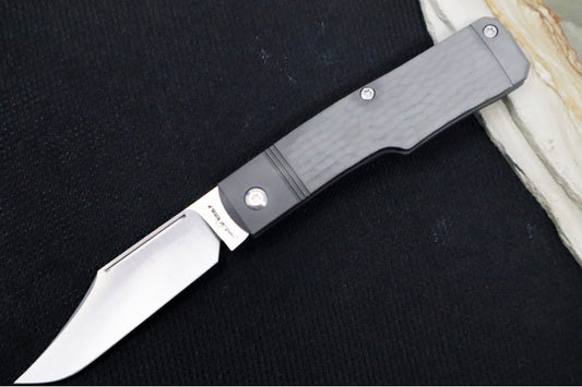Jack Wolf Knives Sharpshooter Jack Slip Joint - Jigged Titanium Handle / Bead Blasted Titanium Bolsters / CPM-S90V Steel