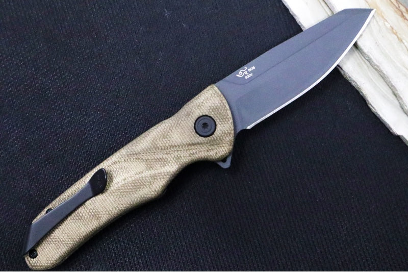 Buck 843 Sprint Ops Flipper - Reverse Tanto Blade / CPM-S30V Steel / Green Canvas Micarta Handle 13440