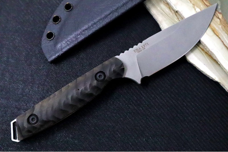 Garage Sale Toor Knives Field 3.0 - Ebony Dynamic Fluting Handle Handle / CPM-154 Steel / Kydex Sheath