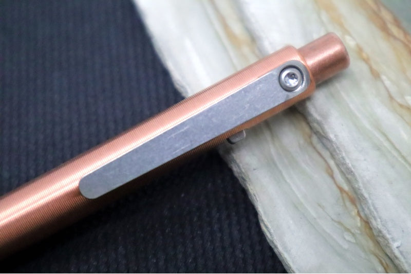 Tactile Turn Side Click Mini Pen - Copper Handle / Titanium Clip