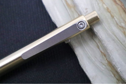 Tactile Turn Side Click Pen - Bronze Handle / Titanium Clip