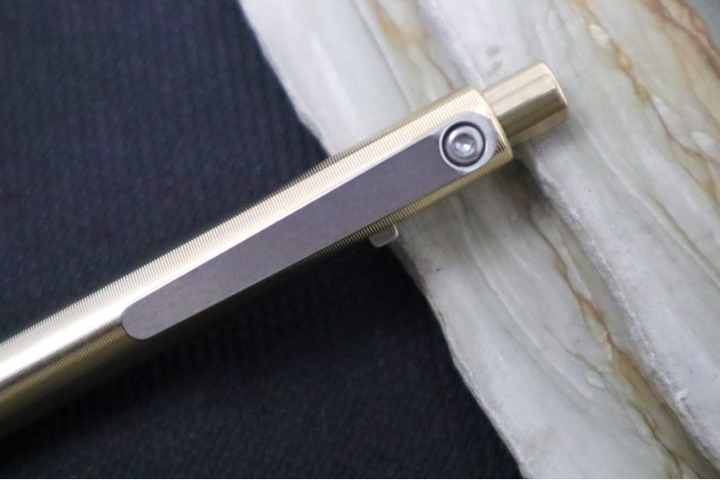 Tactile Turn Side Click Standard Pen - Bronze Handle / Titanium Clip - Northwest Knives