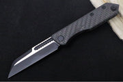 Heretic Knives Jinn Slipjoint - Black Carbon Fiber Handle / Two-Toned Black Finished Blade / Sheepsfoot Style - Northwest Knives