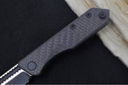 Heretic Knives Jinn Slipjoint - Black Carbon Fiber Handle / Two-Toned Black Finished Blade / Sheepsfoot Style - Northwest Knives