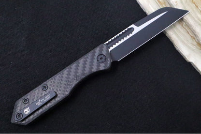 Heretic Knives Jinn Slipjoint - Black Carbon Fiber Handle / Two-Toned Black Finished Blade / Sheepsfoot Style