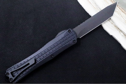 Heretic Knives Manticore X OTF - DLC Black Finish / Tanto Blade / Black Aluminum Handle & Black Hardware H031-6A-T