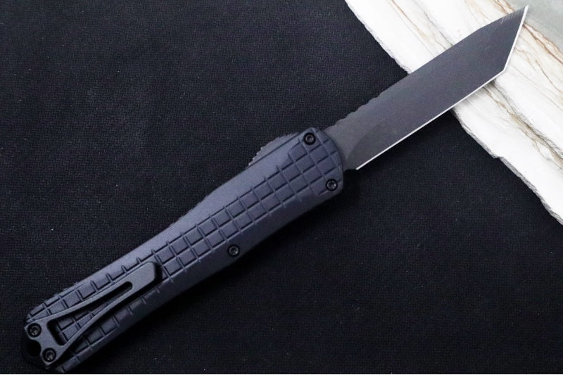 Heretic Knives Manticore X OTF - DLC Black Finish / Tanto Blade / Black Aluminum Handle & Black Hardware H031-6A-T - Northwest Knives
