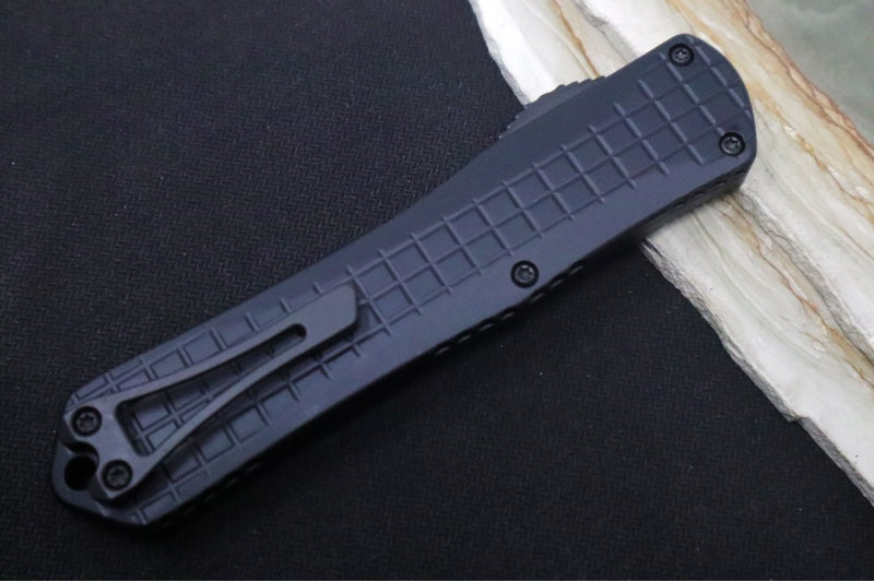Heretic Knives Manticore X OTF - DLC Black Finish / Tanto Blade / Black Aluminum Handle & Black Hardware H031-6A-T - Northwest Knives