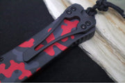 Heretic Knives Hydra Single Action OTF - Two-Toned Black Recurve Blade with Partial Serrate / CPM-Magnacut Steel / Red Camo Anodized Aluminum Handle H008-10B-RCAMO - Northwest Knives