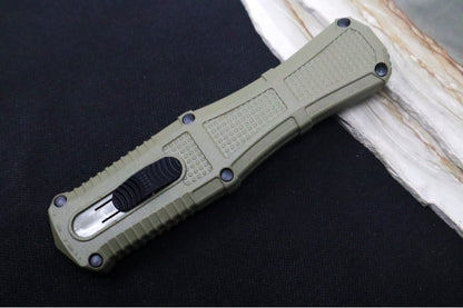 Benchmade 3370GY-1 Claymore OTF - Dagger Blade / CPM-D2 Steel / Smoke Gray PVD Coating / OD Green Polymer Handle