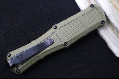 Benchmade 3370GY-1 Claymore OTF - Dagger Blade / CPM-D2 Steel / Smoke Gray PVD Coating / OD Green Polymer Handle