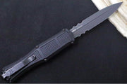 Benchmade 3370SGY Claymore OTF - Dagger Blade with Serrates / CPM-D2 Steel / Smoke Gray PVD Coating / Black Polymer Handle - Northwest Knives