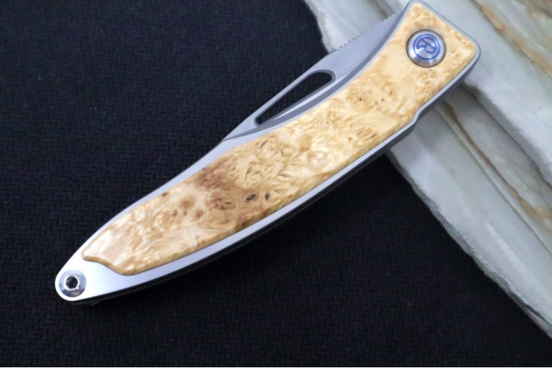 Chris Reeve Knives Mnandi Gentleman's Knife - Box Elder Wood Inlay (A2)