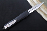 Microtech Dirac Delta OTF - Stonewashed Finish / Partial Serrated Dagger Blade / Black Aluminum Handle 227-11 - Northwest Knives