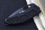 Heretic Knives Medusa Manual Flipper - Tanto Blade / CPM-Magnacut Steel / Black Anodized Aluminum Handle with Black Grip-Tape Inlays / Black Tactical DLC Finished Blade and Hardware H009-6A-T - Northwest Knives