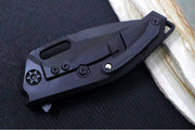 Heretic Knives Medusa Manual Flipper - Tanto Blade / CPM-Magnacut Steel / Black Anodized Aluminum Handle with Black Grip-Tape Inlays / Black Tactical DLC Finished Blade and Hardware H009-6A-T - Northwest Knives