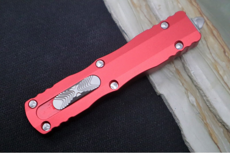 Microtech Dirac OTF - Dagger Blade / Satin Finish / Red Anodized Aluminum Handle 225-4RD