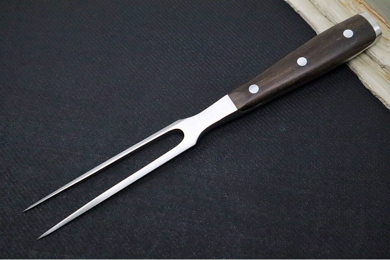Garage Sale Wusthof Ikon 6" Straight Meat Fork - African Blackwood Handle 4914/16