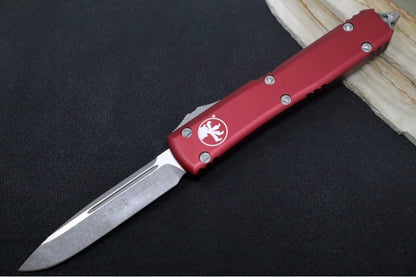 Microtech Ultratech OTF - Single Edge / Apocalyptic Finished Blade / Merlot Anodized Aluminum Handle - 121-10APMR