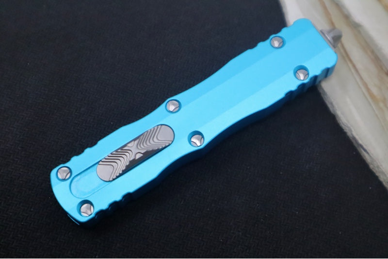 Microtech Dirac OTF - Stonewash Finish / Double Edge / Turquoise Handle 225-10TQ