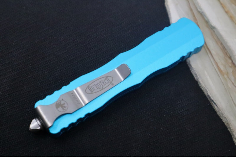 Microtech Dirac OTF - Stonewash Finish / Double Edge / Turquoise Handle 225-10TQ