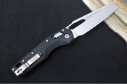 Microtech MSI Manual Folder - Stonewashed Finished Blade / Fluted Black G-10 Handle 210-10FLGTBK - Northwest Knives