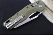 Microtech MSI Manual Folder - Stonewashed Finished Blade / Fluted OD Green G-10 Handle 210-10FLGTOD - Northwest Knives