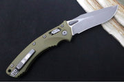 Microtech Amphibian Folder RAM-Lok - Drop Point / Apocalyptic Finish / Fluted OD Green G-10 Handle 137RL-10APFLGTOD - Northwest Knives