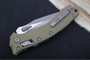 Microtech Amphibian Folder RAM-Lok - Drop Point / Apocalyptic Finish / Fluted OD Green G-10 Handle 137RL-10APFLGTOD - Northwest Knives