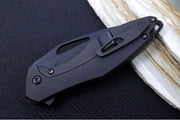 Koenig Mini Arius Flipper - Matte Black DLC Corda Patterned Handle - Matte Black DLC Finished Blade - Black DLC Spacer & Hardware & Clip (Gen 1) - Northwest Knives