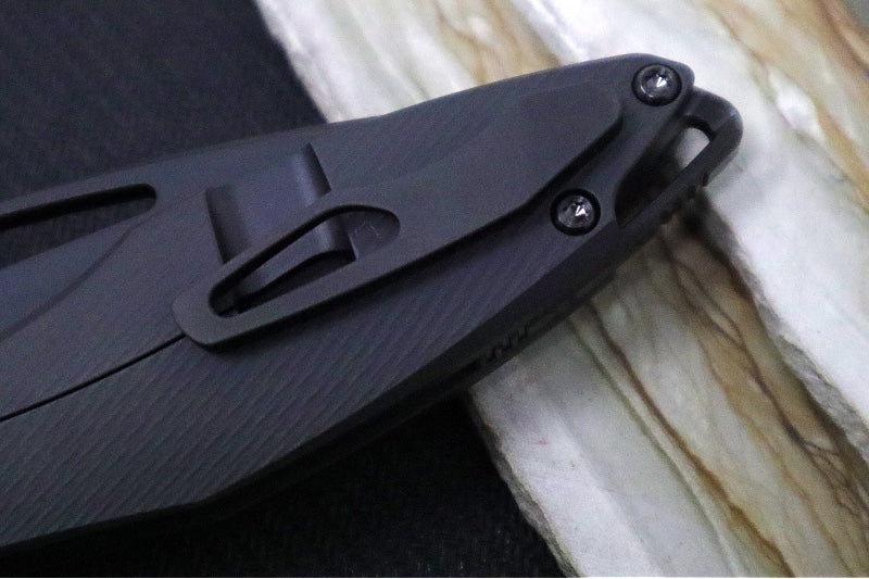 Koenig Mini Arius Flipper - Matte Black DLC Corda Patterned Handle - Matte Black DLC Finished Blade - Black DLC Spacer & Hardware & Clip (Gen 1)