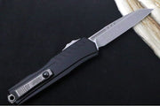 Microtech Cypher II OTF - Single Edge Blade / Apocalyptic Finish / Black Aluminum Handle- 1241-10AP - Northwest Knives