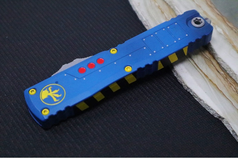 Microtech Ultratech ZBP (Zero Blade Play) Gen III OTF Fallout Signature Series - Apocalyptic Finish / Dagger Blade / "Fallout" Anodized Aluminum Handle 1122-10FOS