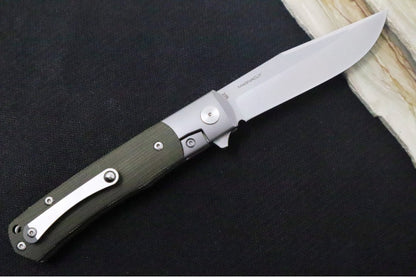 Boker TRPPR Flipper - Green Micarta & Titanium Handle Scales / Drop Point Blade / CPM-Magnacut Steel 112943