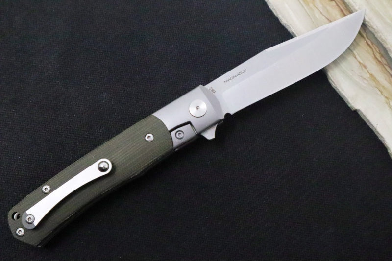 Boker TRPPR Flipper - Green Micarta & Titanium Handle Scales / Drop Point Blade / CPM-Magnacut Steel 112943 - Northwest Knives