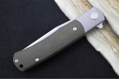 Boker TRPPR Flipper - Green Micarta & Titanium Handle Scales / Drop Point Blade / CPM-Magnacut Steel 112943