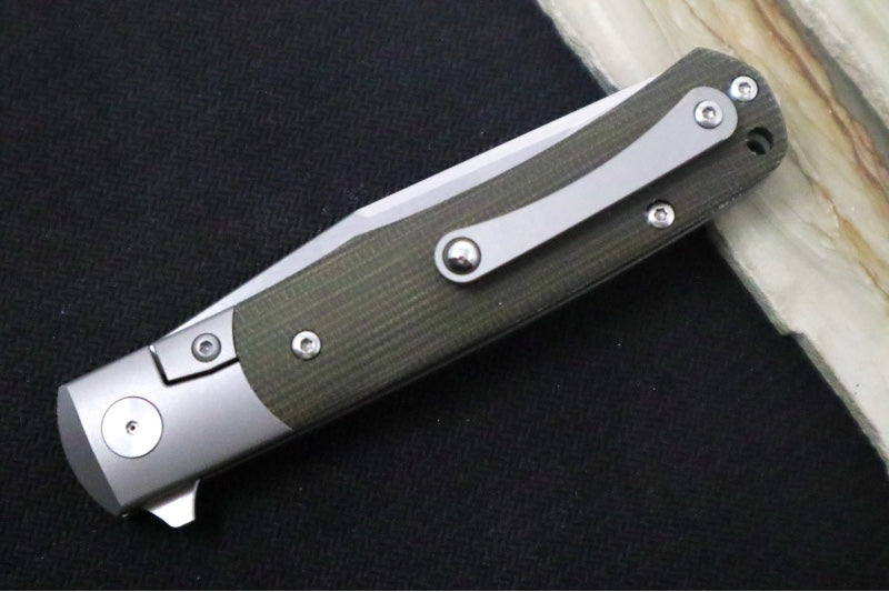 Boker TRPPR Flipper - Green Micarta & Titanium Handle Scales / Drop Point Blade / CPM-Magnacut Steel 112943 - Northwest Knives