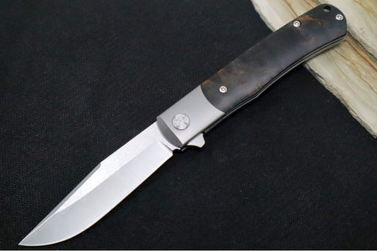 Boker TRPPR Flipper - Curly Birch & Titanium Handle Scales / Drop Point Blade / CPM-Magnacut Steel 112098