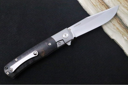 Boker TRPPR Flipper - Curly Birch & Titanium Handle Scales / Drop Point Blade / CPM-Magnacut Steel 112098