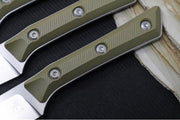 Microtech Steak Knife Set (Set of 4) - M390MK Steel / Stonewashed Finish / OD Green G-10 Handle 3600-10SETOD - Northwest Knives