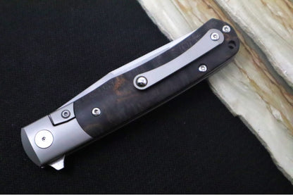 Boker TRPPR Flipper - Curly Birch & Titanium Handle Scales / Drop Point Blade / CPM-Magnacut Steel 112098