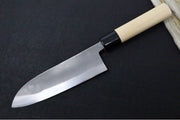 Watanabe Blades - 6.5" Shirouchi Santoku - Stainless Clade Blue Steel - Ho Wood Handle with Plastic Hilt - Made in Seki City, Japan - Northwest Knives