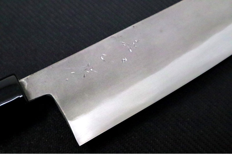 Watanabe Blades - 6.5" Shirouchi Santoku - Stainless Clade Blue Steel - Ho Wood Handle with Plastic Hilt - Made in Seki City, Japan